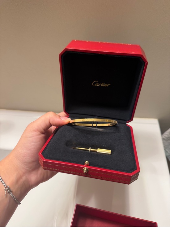Cartier Jewelry - Cartier small Gold Bracelet with box size 19